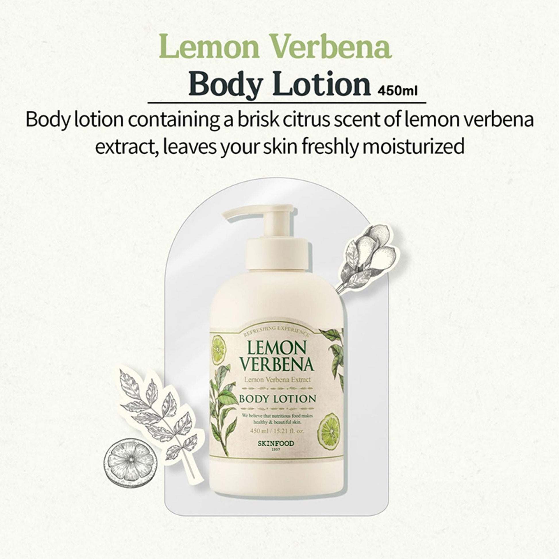 Skinfood Lemon Verbena Body Lotion - Soothing, Refreshing, Skin Softening