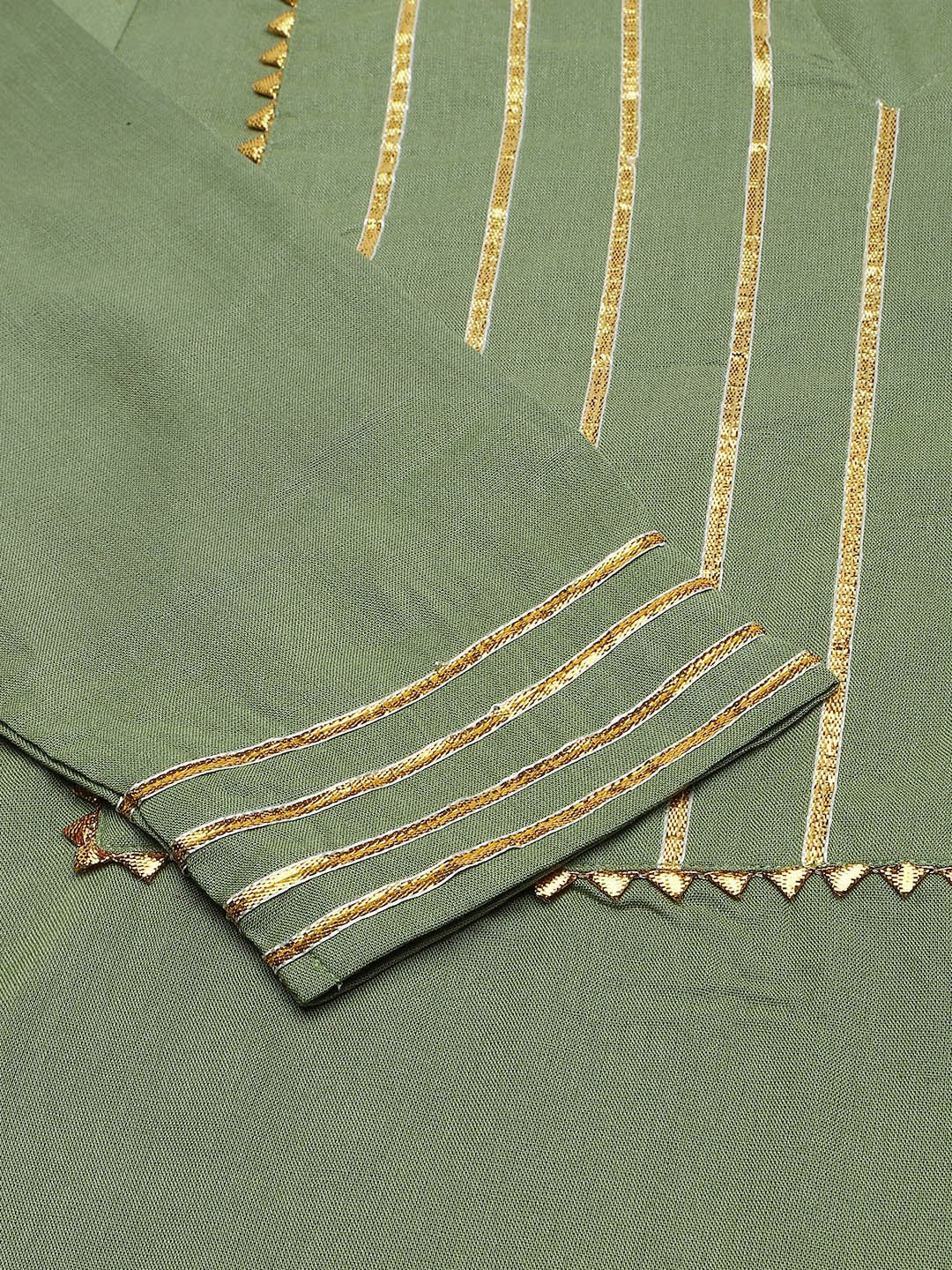 Kalini Women Green Yoke Design Gotta Patti Kurta with Sharara 