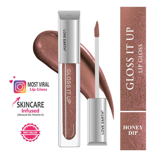 Love Earth Lip Gloss - Honey Dip (Brown Glitter) - Grab2buy