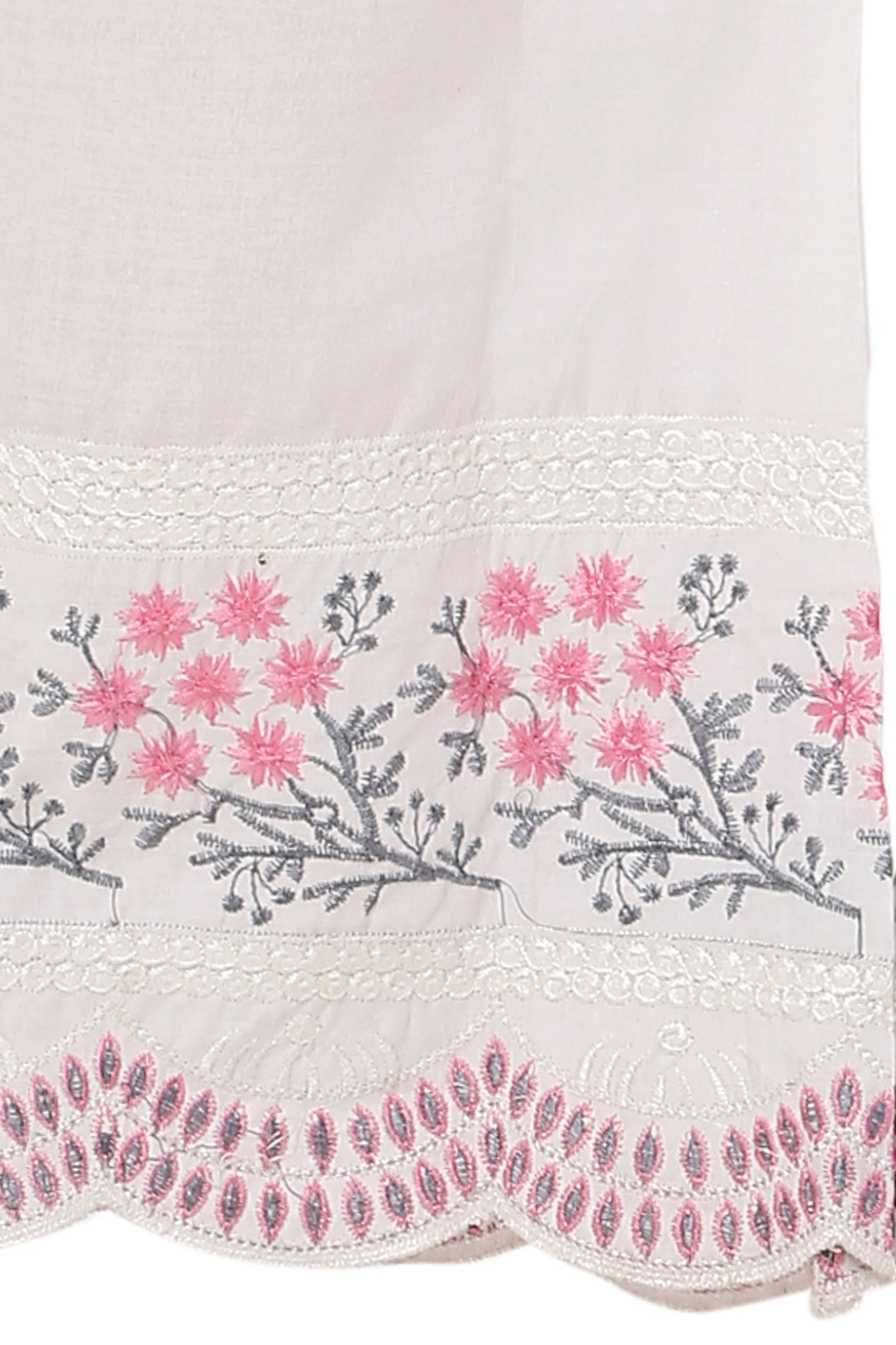 PAVONINE Rani Color Hem Half Chikankari Cotton Fabric Sharara For Women