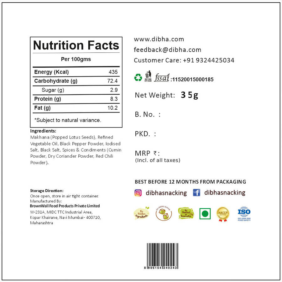 Dibha Salt & Pepper Makhana