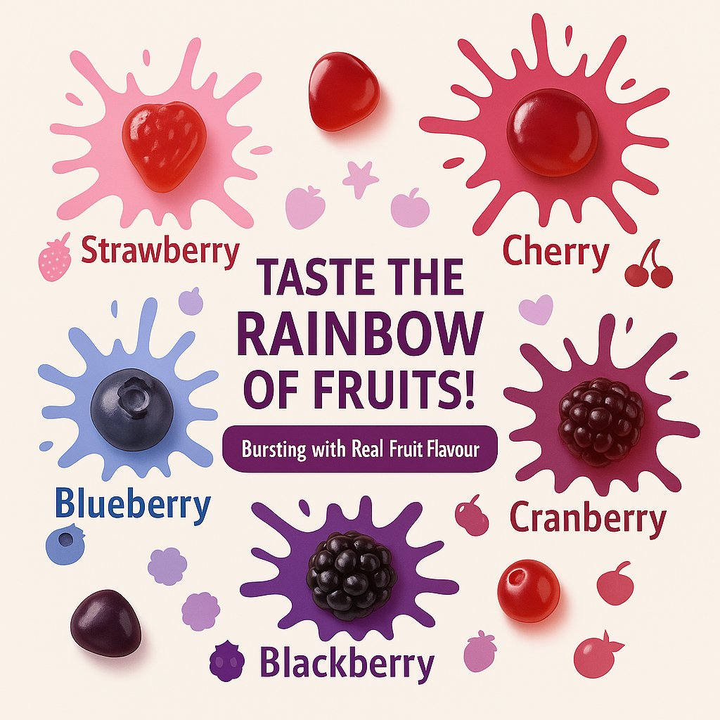 Confect Berry Blast Gummies | Pack of Strawberry, Blackberry, Blueberry, Cranberry, Grape, Cherry Gummies |  Grab2Buy Confect Grab2Buy