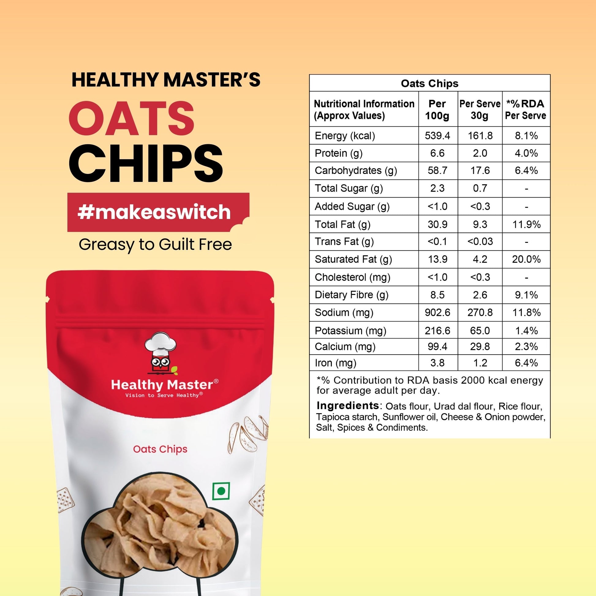 Healthy Master Light & Crispy Oats Chips 