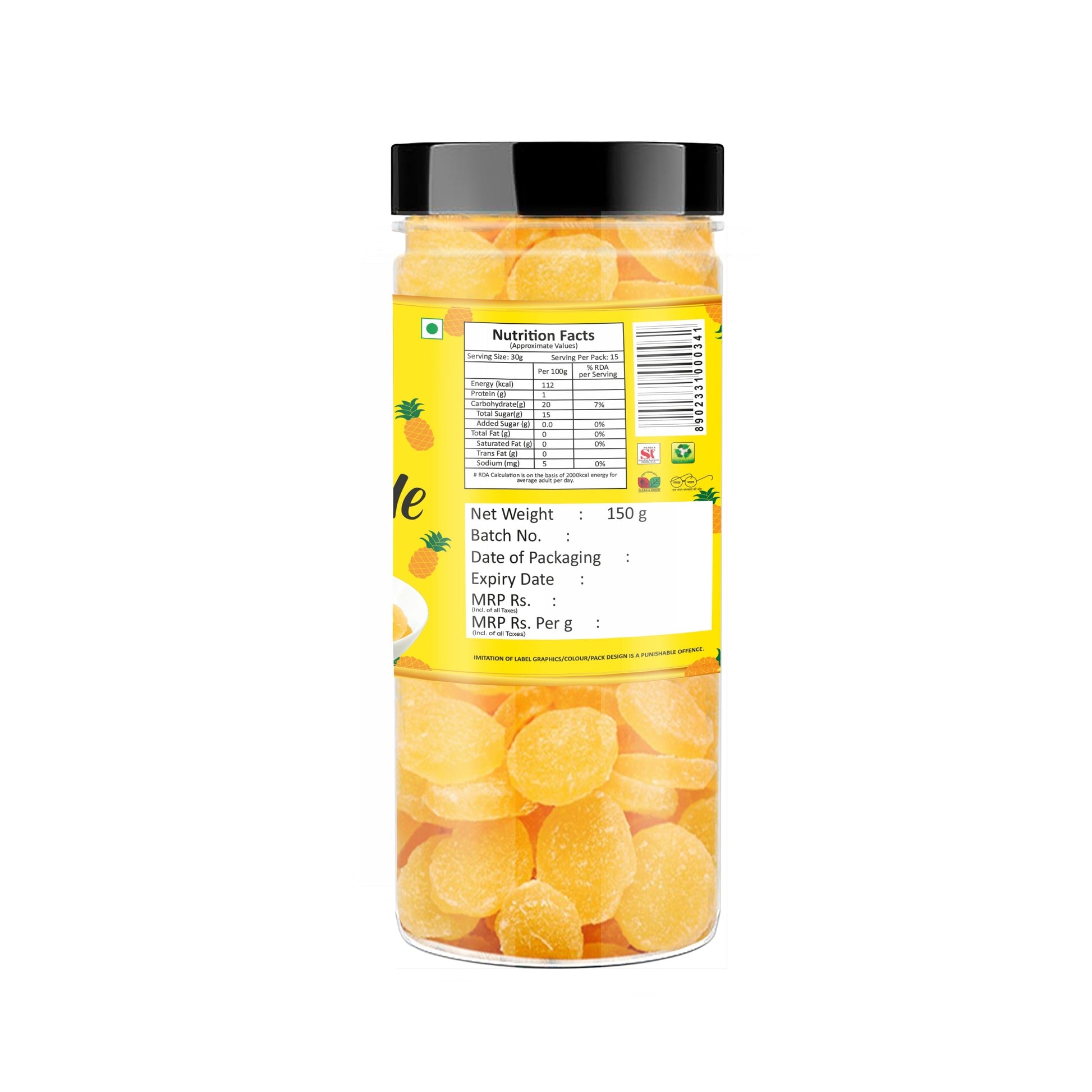 Yum Yum Dried Pineapple Jar  Grab2Buy Yum Yum Grab2Buy
