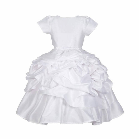 Asmaani Baby Girl's White Colour Satin A-Line Maxi Full Length Dress (AS-DRESS_22120) - Grab2buy