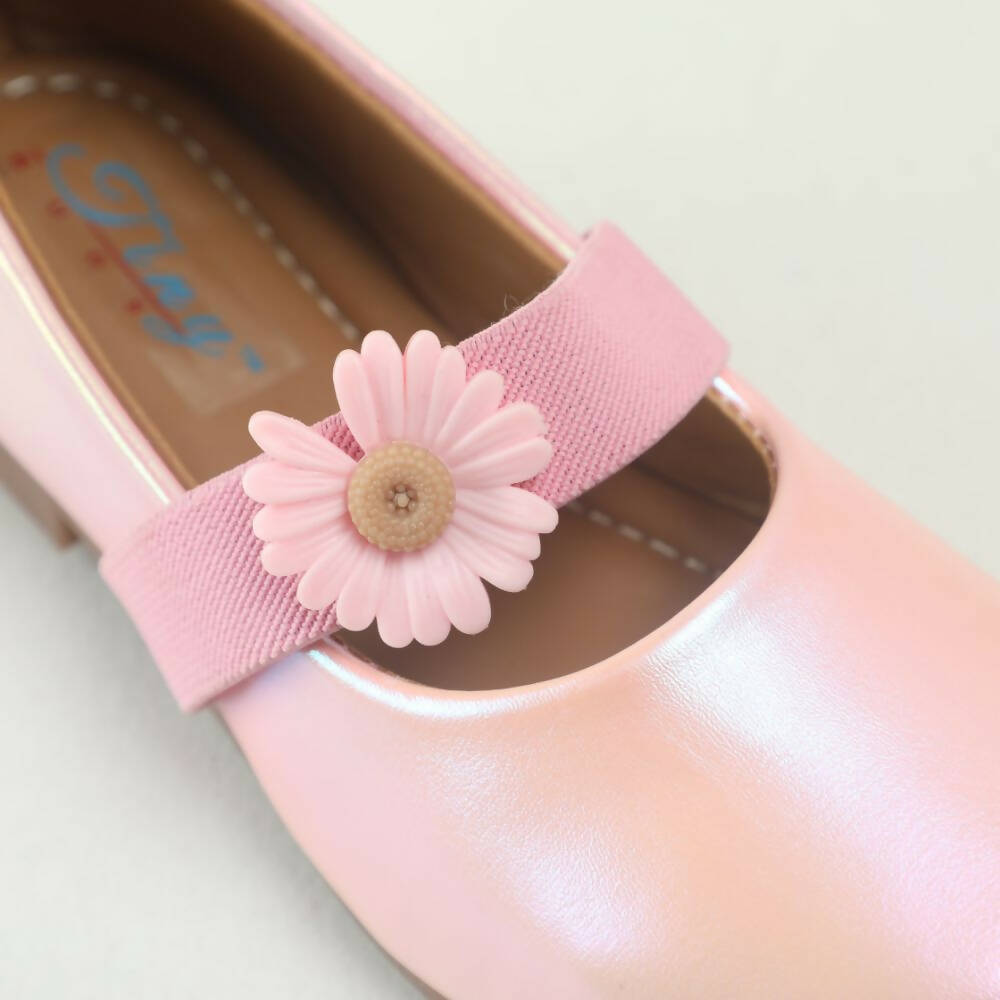 Tiny Bugs Girls Flower Embellished Ballerinas - Pink  Grab2Buy Tiny Bugs Grab2Buy