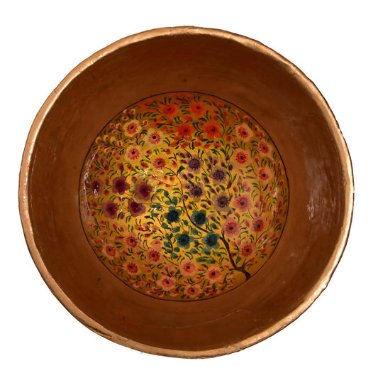 Nizalia Floral Motif Embossed Paper Mache Bowl - Limited Time Offer | Grab2Buy