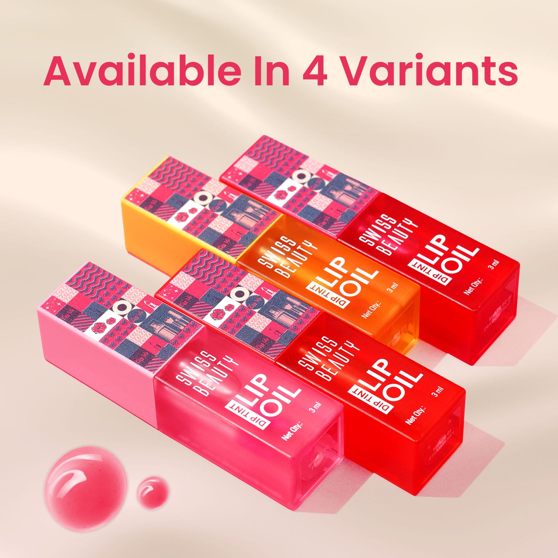 Swiss Beauty Dip Tint Color Changing Long Lasting With Vitamin-E PH Lip Oil - 2 Dragon Fruit