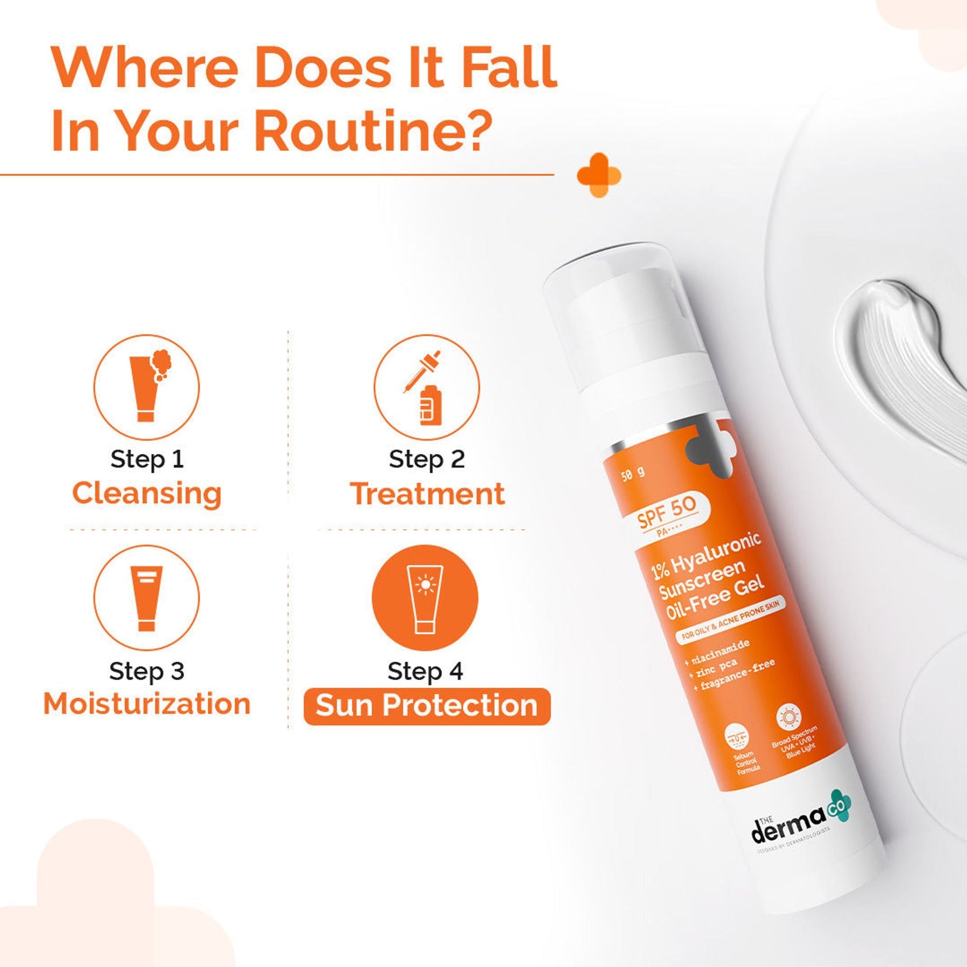 The Derma Co 1% Hyaluronic Sunscreen Oil-Free Gel With SPF 50 PA++++ For Oily In-Vivo tested  Grab2Buy The Derma Co Grab2Buy
