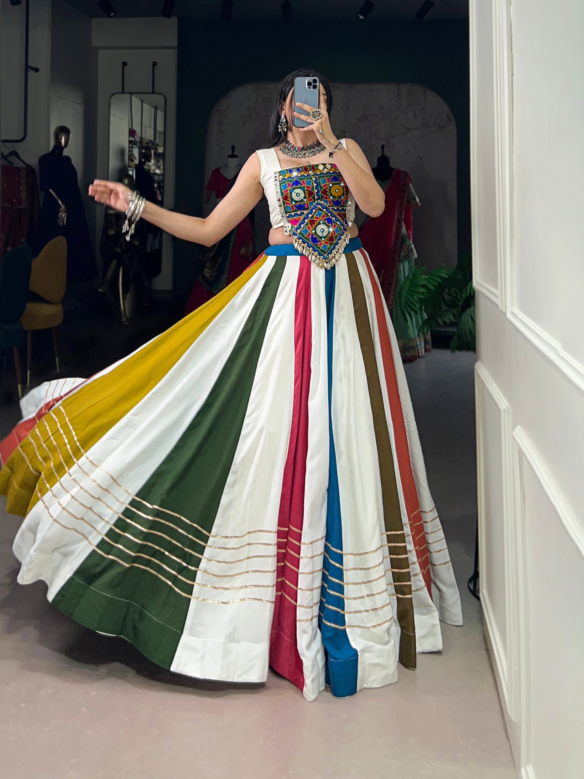 Lorenvalley Pure Rayon Gota Patti Lace Touch Up Lehenga Choli 