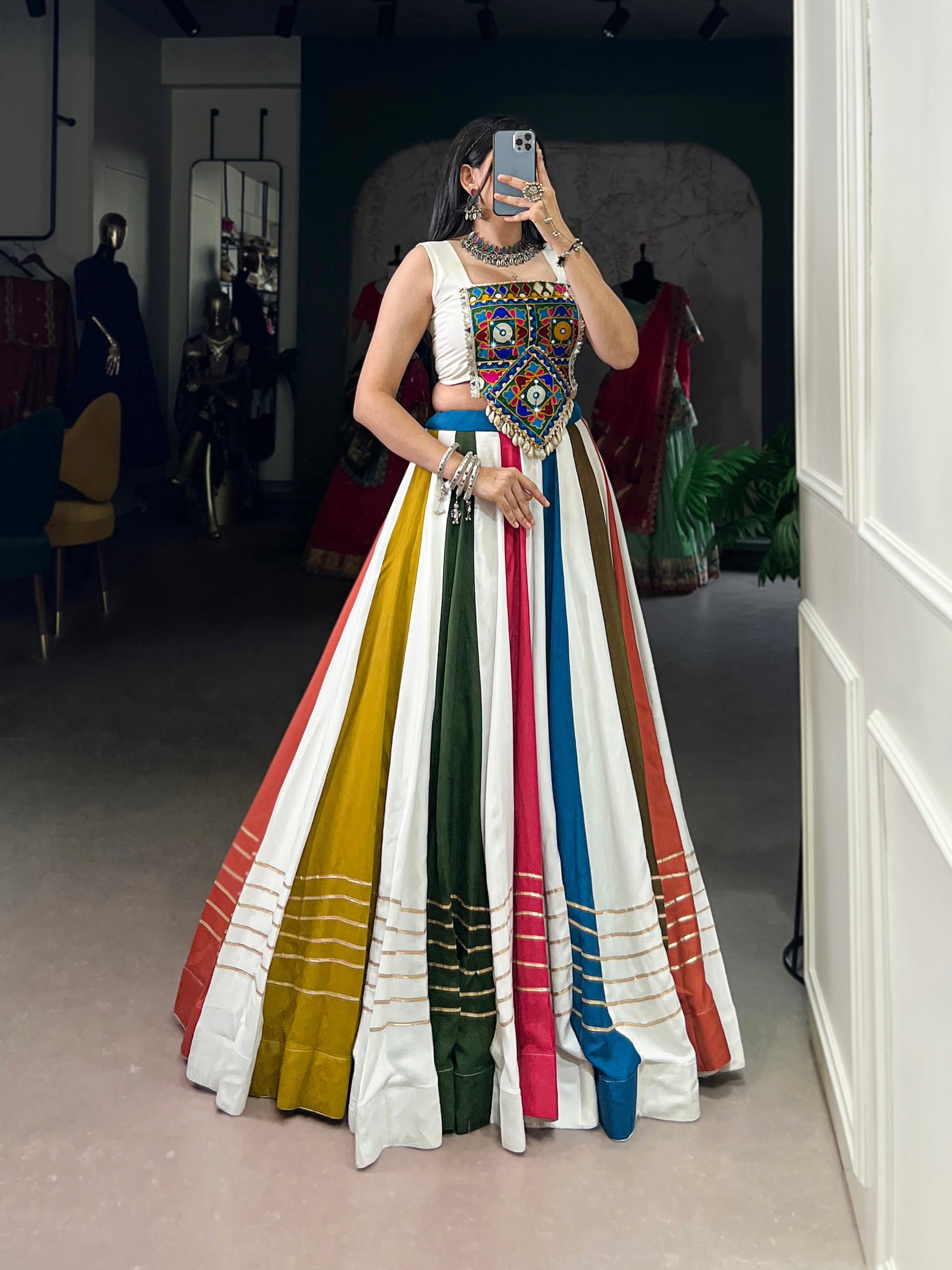 Lorenvalley Pure Rayon Gota Patti Lace Touch Up Lehenga Choli 