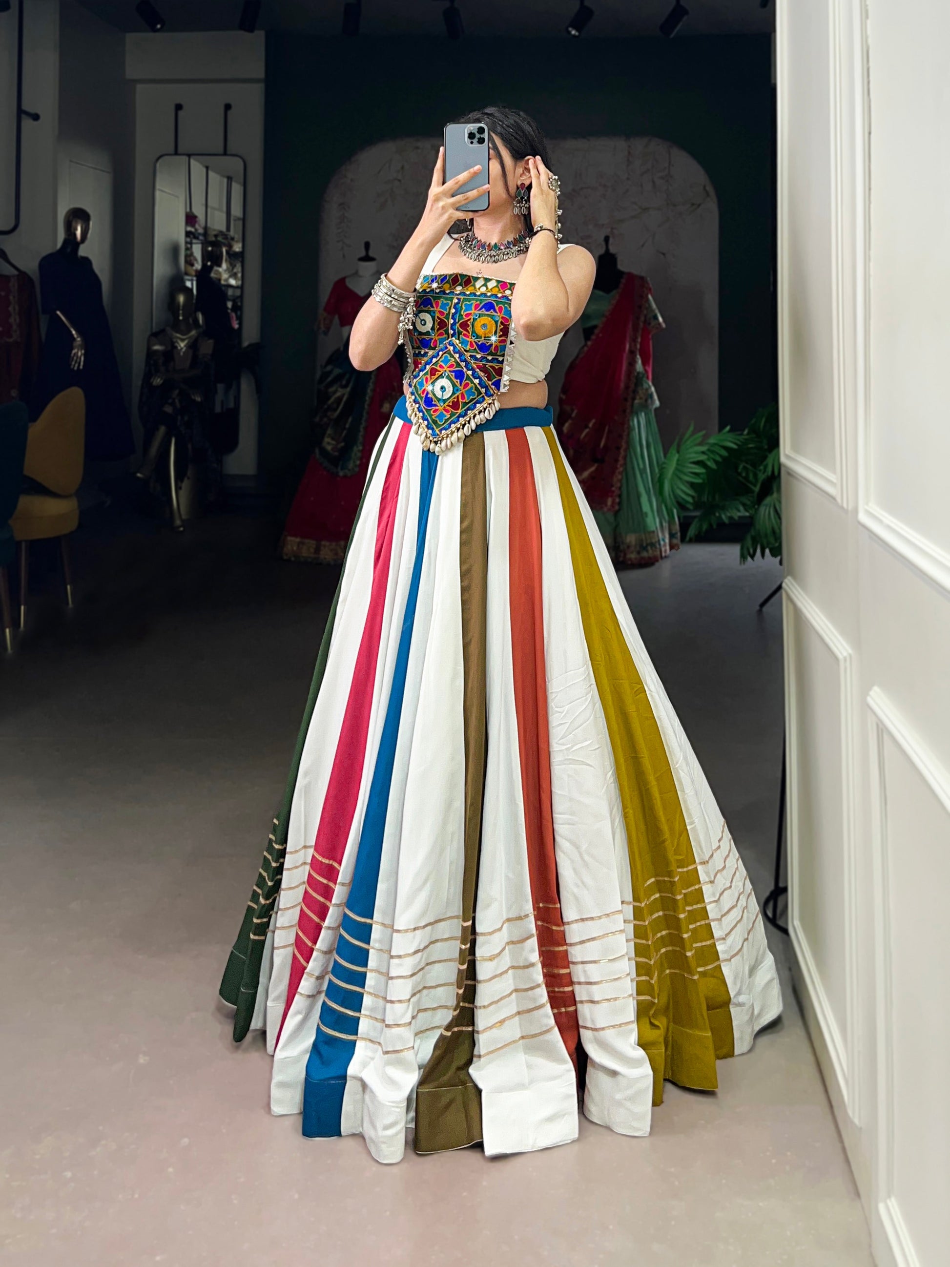 Lorenvalley Pure Rayon Gota Patti Lace Touch Up Lehenga Choli 