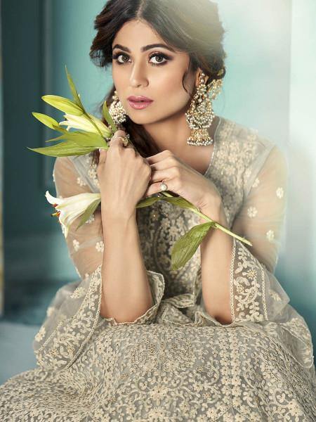 Myra Dusty Grey Beautiful Heavy Embroidered Gharara Suit