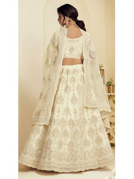 Myra Off White Heavy Embroidered Net Bridal Lehenga