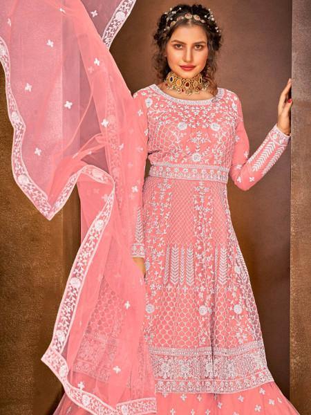 Myra Dusty Pink Heavy Embroidered Traditional Gharara Suit