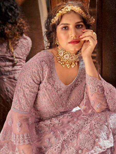 Myra Lilac Heavy Embroidered Gharara Suit