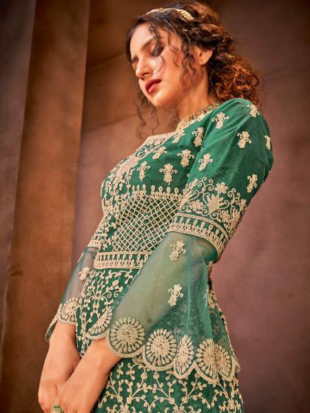 Myra Green Heavy Embroidered Gharara Suit