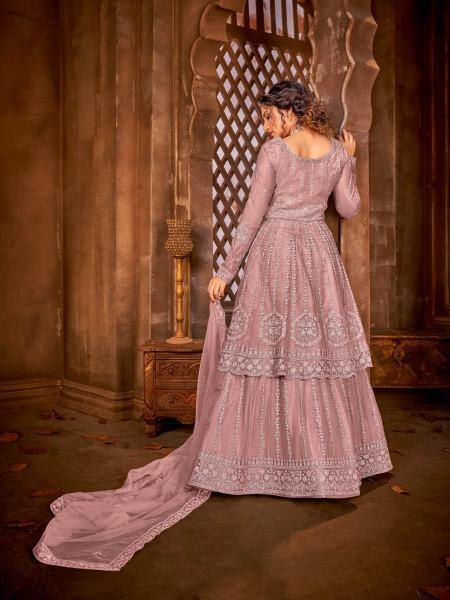 Myra Dusty Pink Heavy Embroidered Gharara Suit