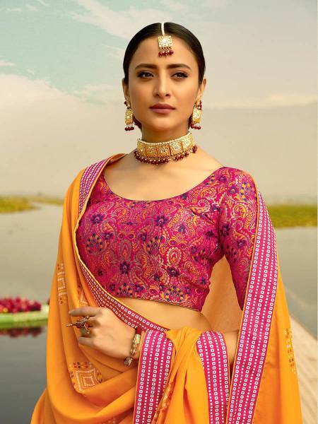 Myra Multicolour Silk Muslan Printed Lehenga Choli For Weddings