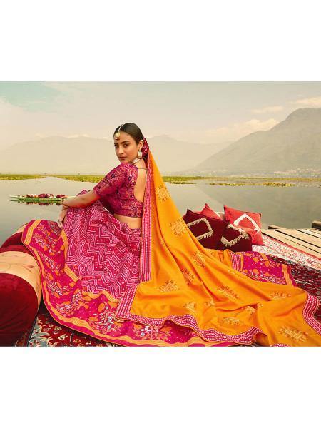 Myra Multicolour Silk Muslan Printed Lehenga Choli For Weddings