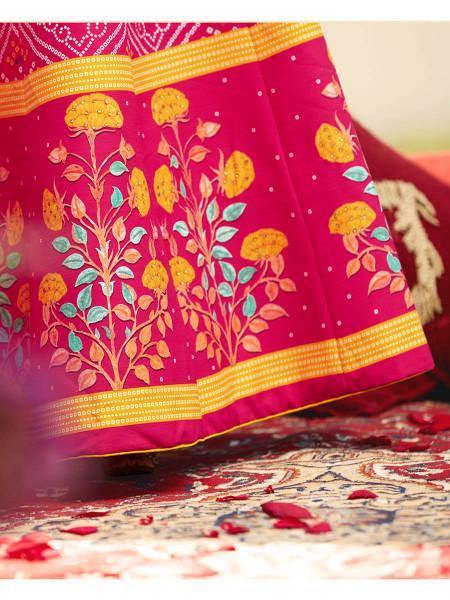 Myra Multicolour Silk Muslan Printed Lehenga Choli For Weddings