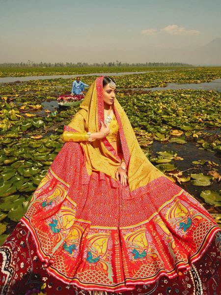 Myra Multicolour Silk Muslan Printed Crepe Lehenga Choli
