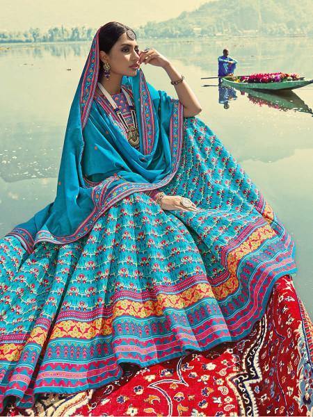 Myra Multicolour Silk Muslan Printed Lehenga Choli