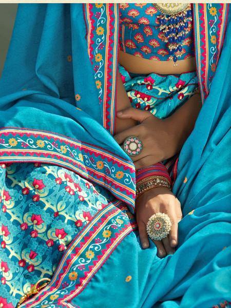 Myra Multicolour Silk Muslan Printed Lehenga Choli