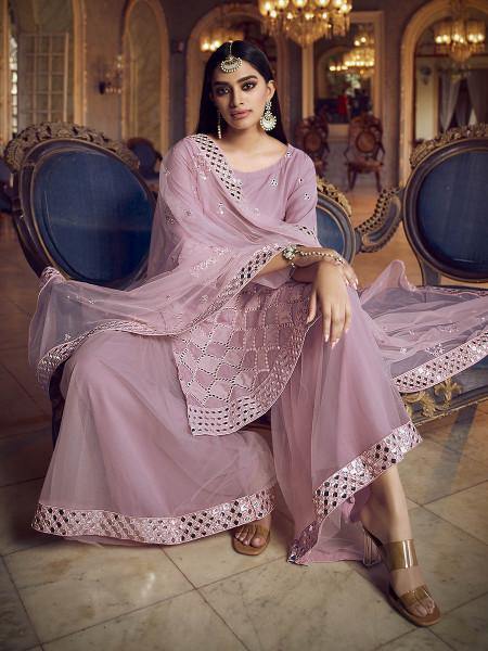 Myra Baby Pink Heavy Beautiful Embroidered Gharara Suit