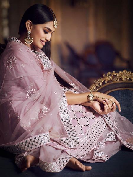 Myra Baby Pink Heavy Beautiful Embroidered Gharara Suit