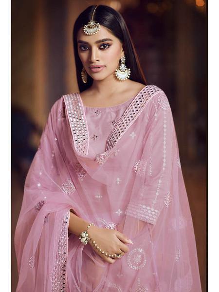 Myra Baby Pink Heavy Embroidered Gharara Suit