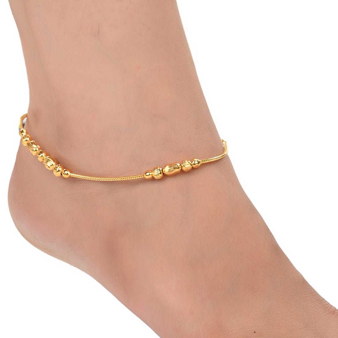 AanyaCentric Gold Plated Traditional Anklets Payal - Classic and Stylish for Women and Girls - Grab2buy