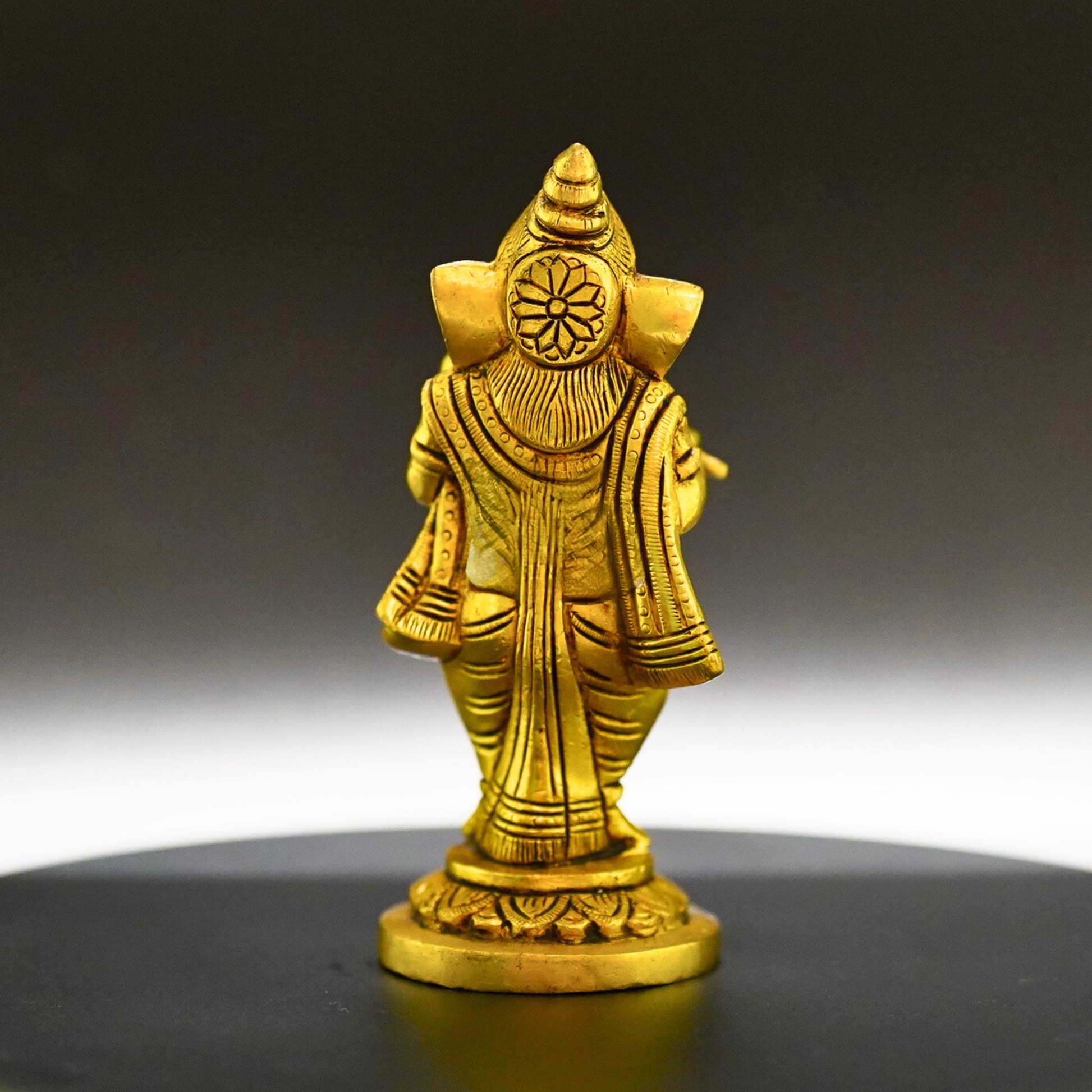 Ganesha Playing Gong Bell Brass Idol - Embrace Prosperity and Joy in Your Home - 3