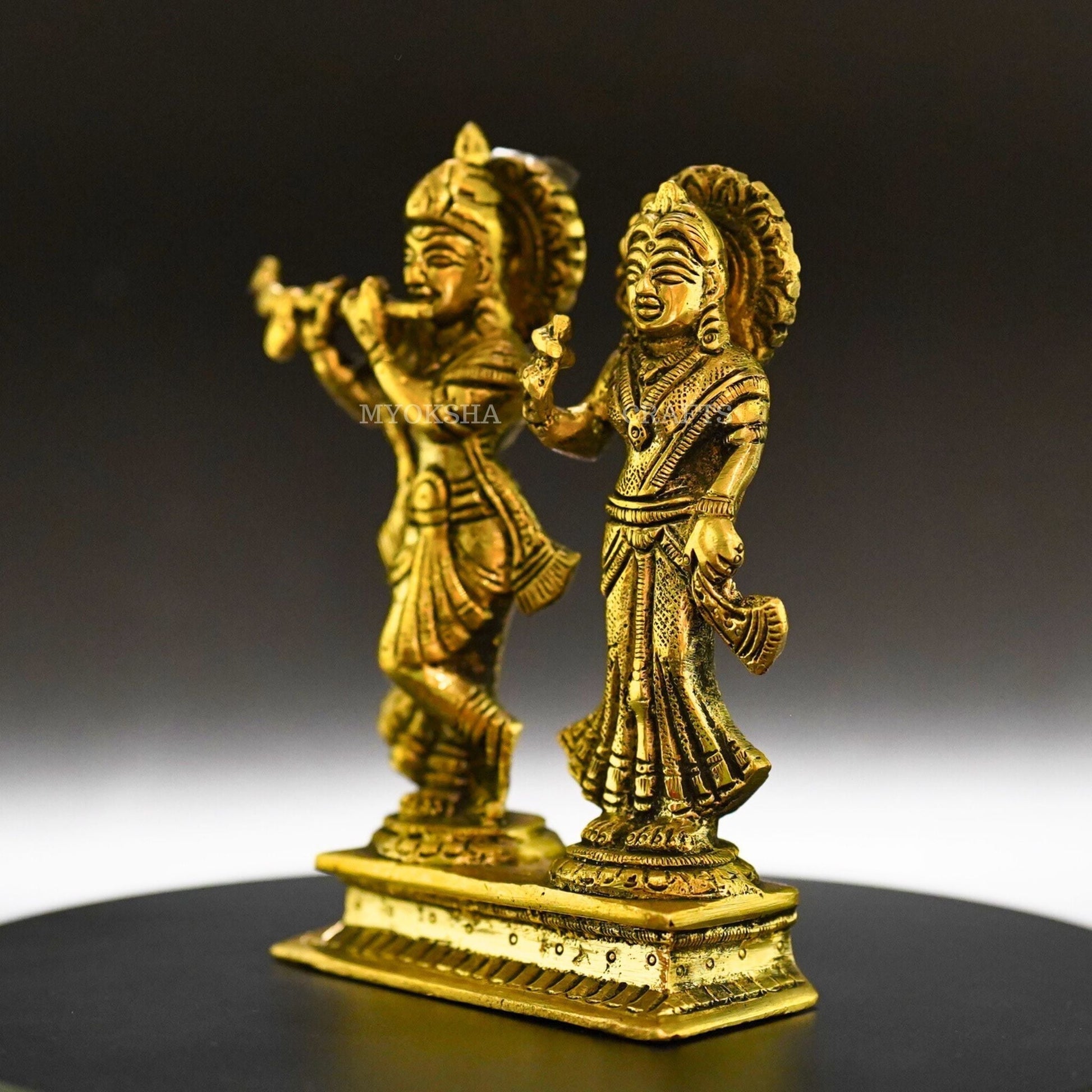 Radha Krishna Brass Idol  - 4