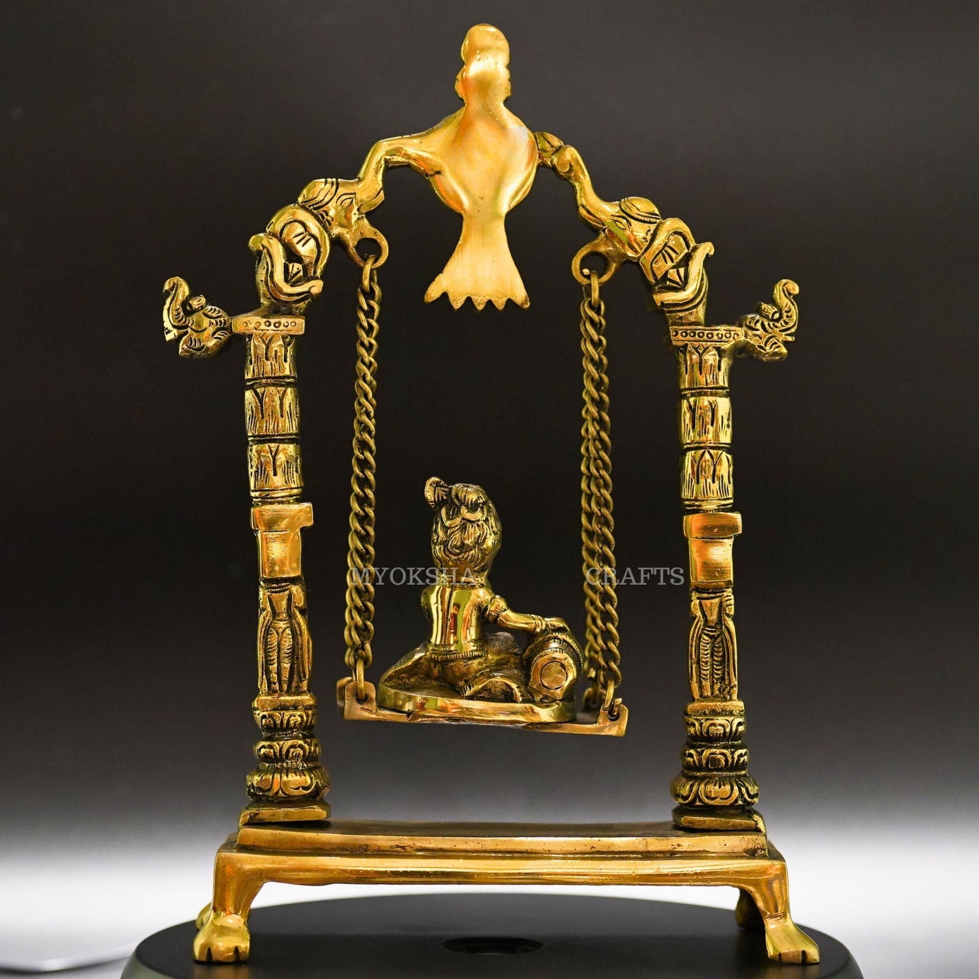 Little Krishna in Jhula idol - Enchanting Blessings for Homes - 3