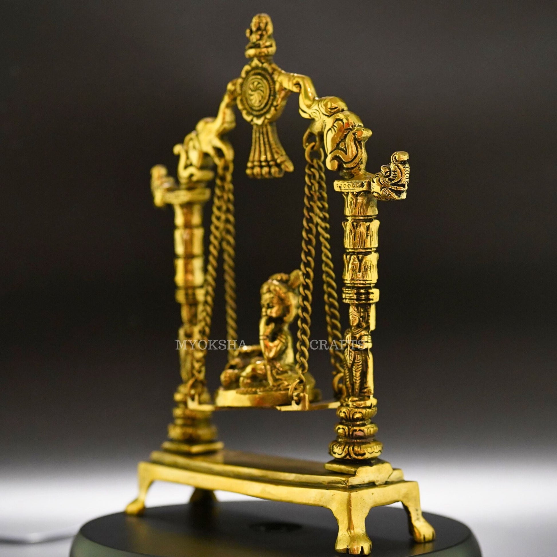 Little Krishna in Jhula idol - Enchanting Blessings for Homes - 4