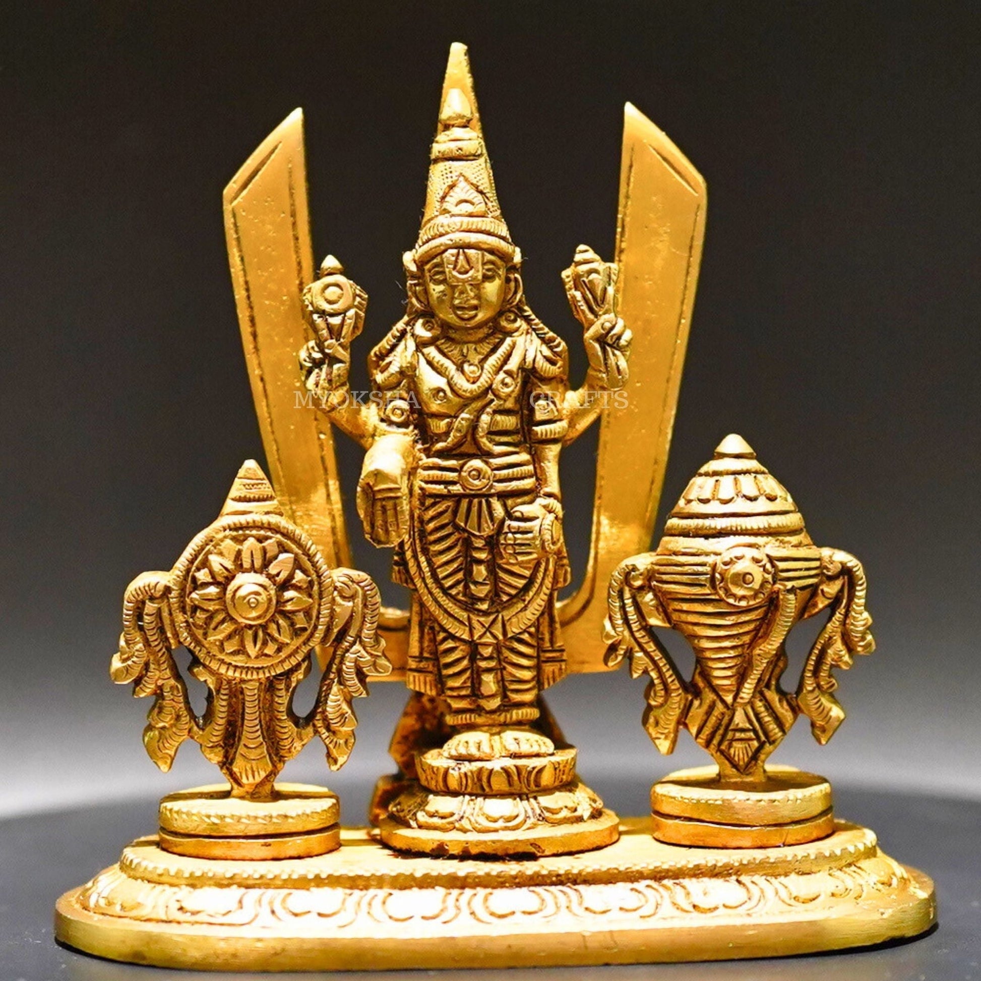 Brass Balaji with Shankchakra  - 1