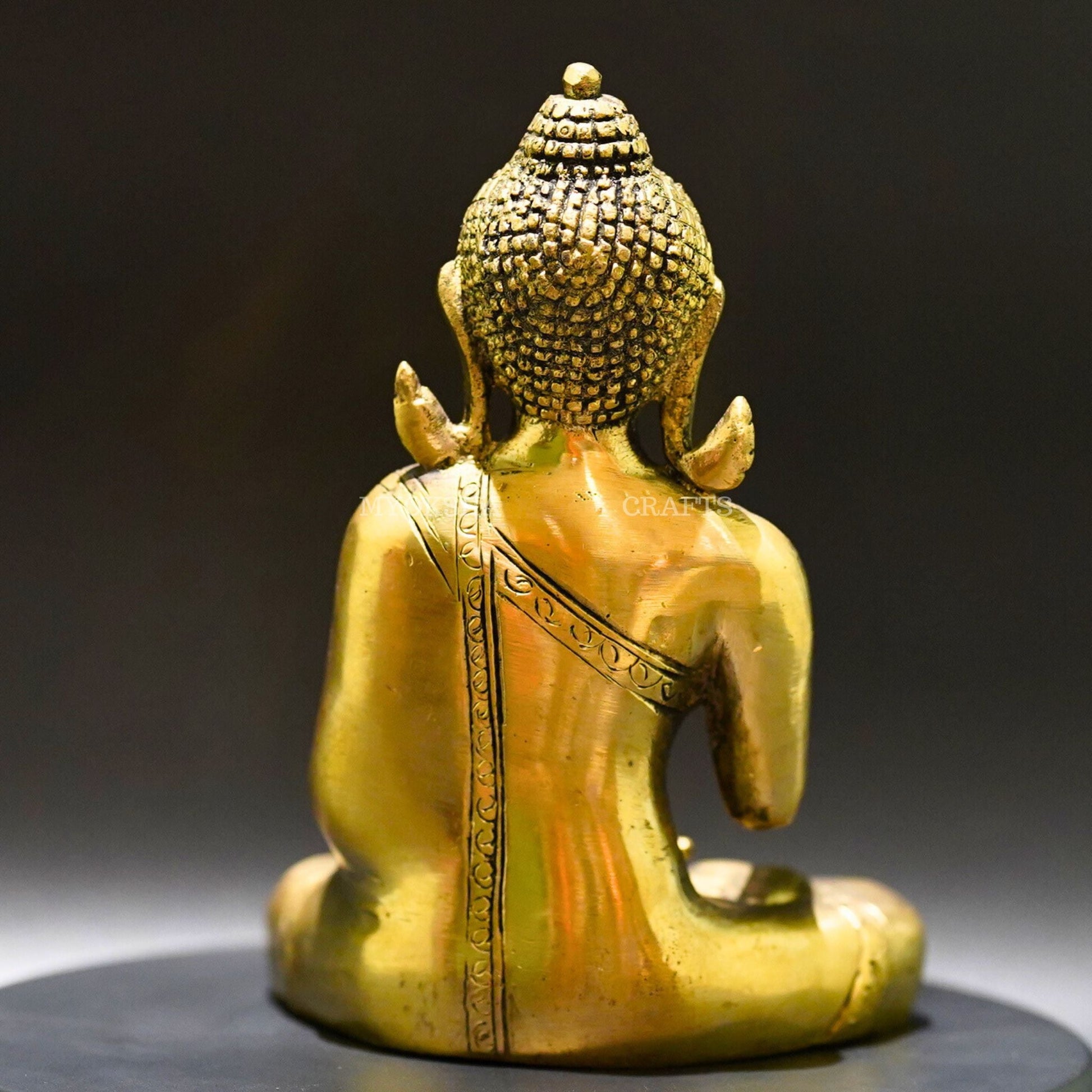 Brass Sitting Buddha Statue - Embrace Inner Peace - 3