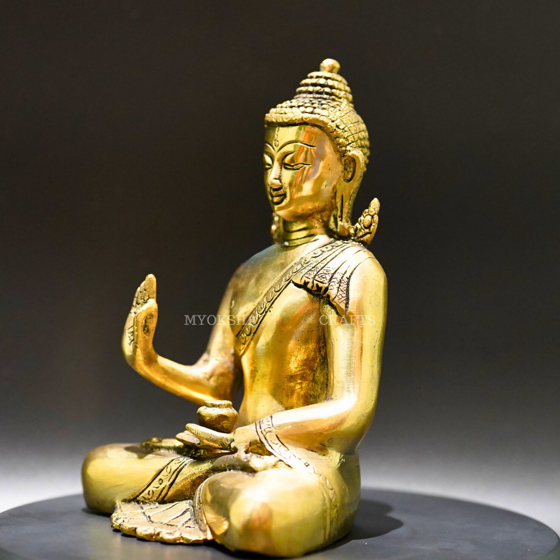 Brass Sitting Buddha Statue - Embrace Inner Peace - 4