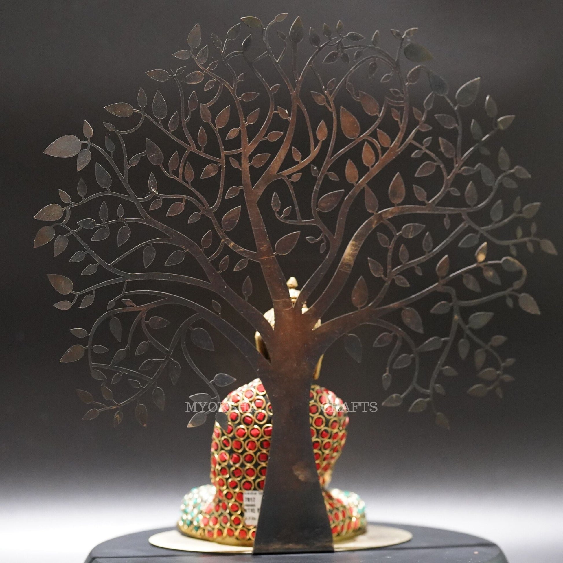 Brass Buddha Sitting Under the Tree  - 3