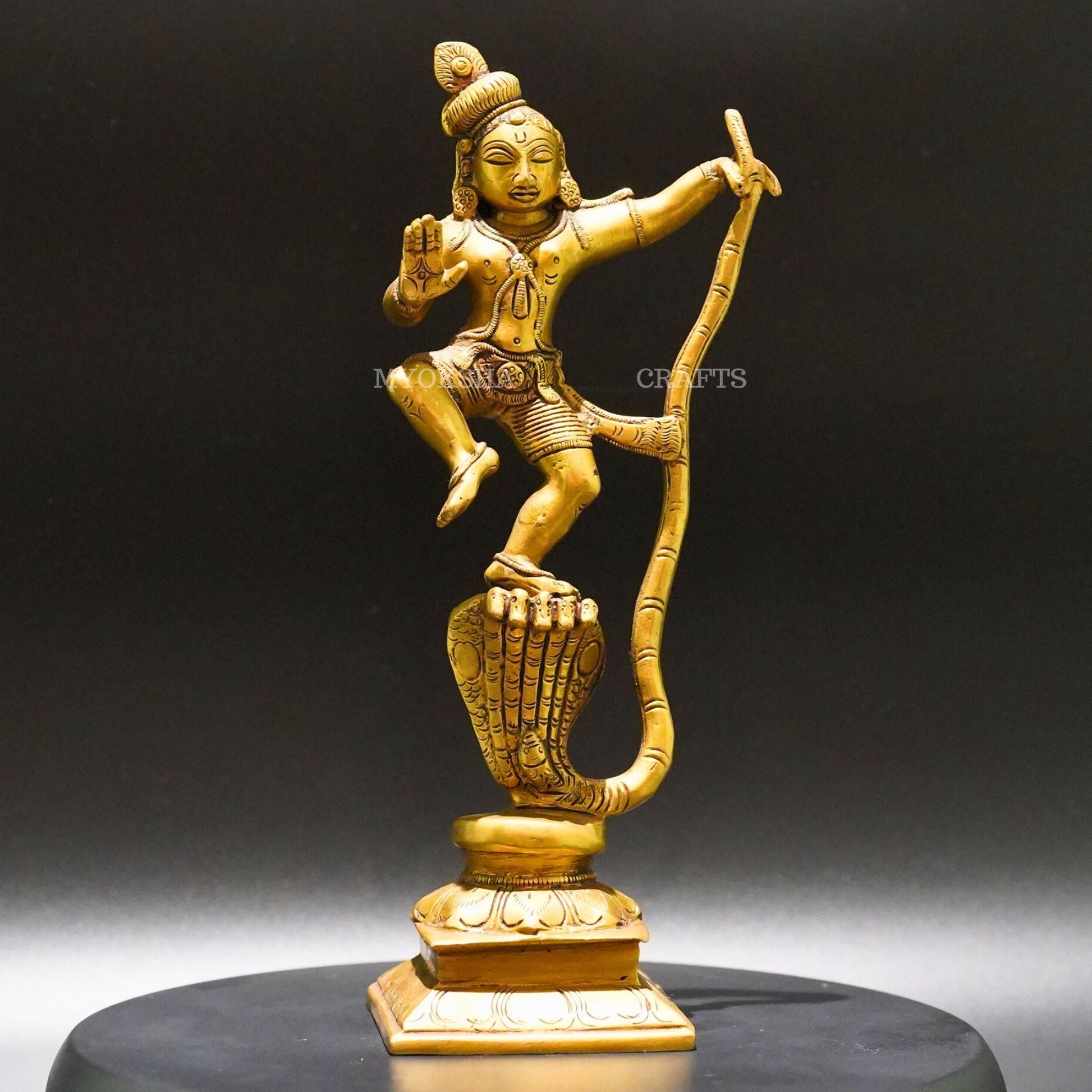 Brass Krishna Kali Idol - Symbol of Divine Balance and Power - 1