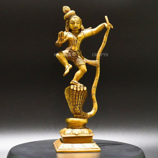 Brass Krishna Kali Idol - Symbol of Divine Balance and Power - 1