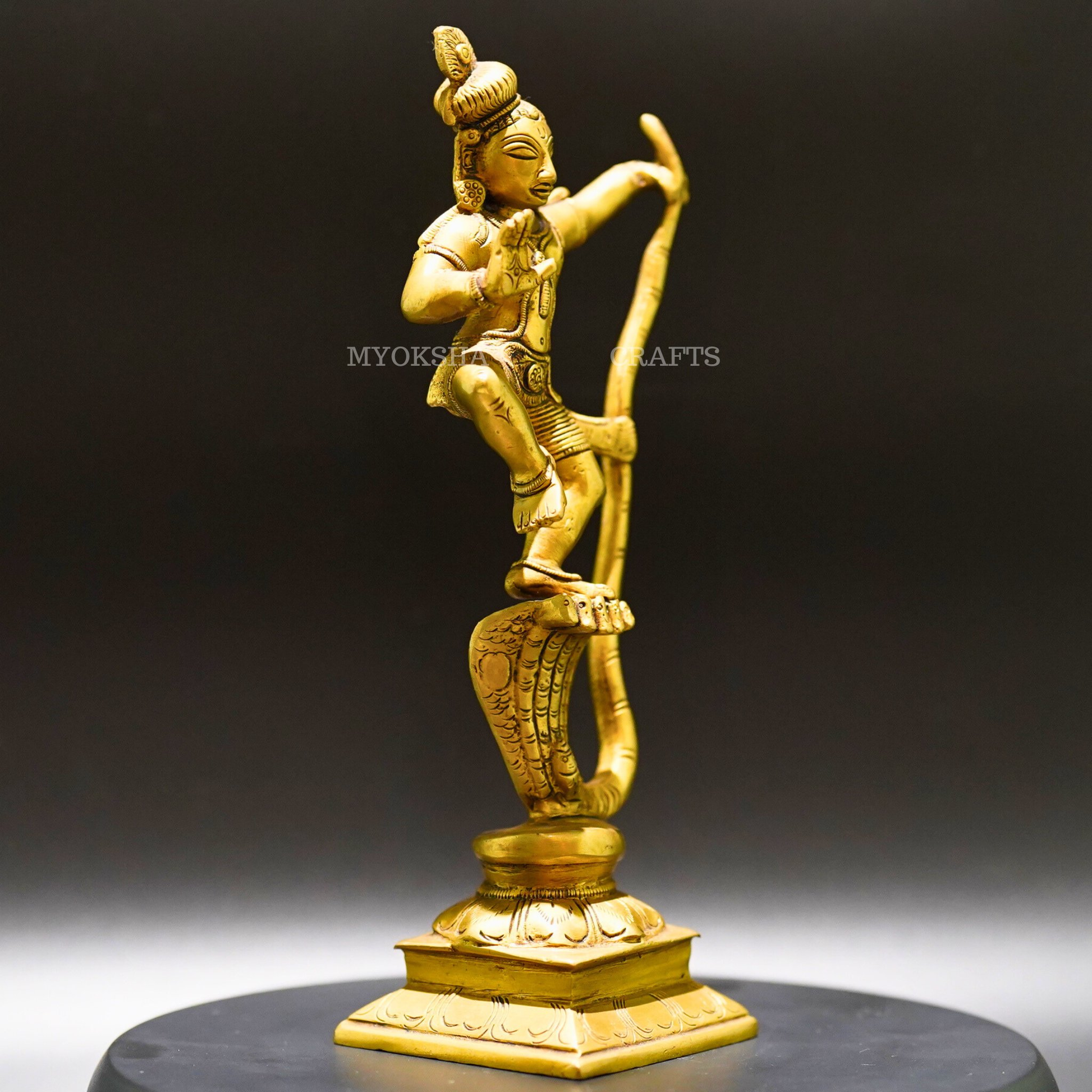 Brass Krishna Kali Idol - Symbol of Divine Balance and Power - 2