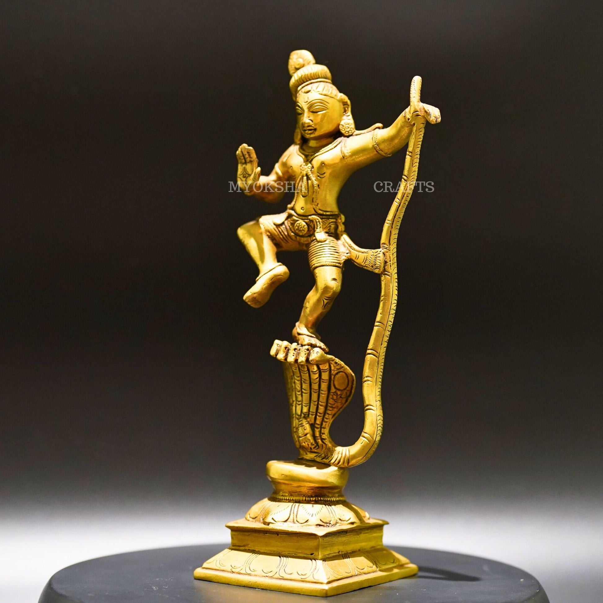 Brass Krishna Kali Idol - Symbol of Divine Balance and Power - 4