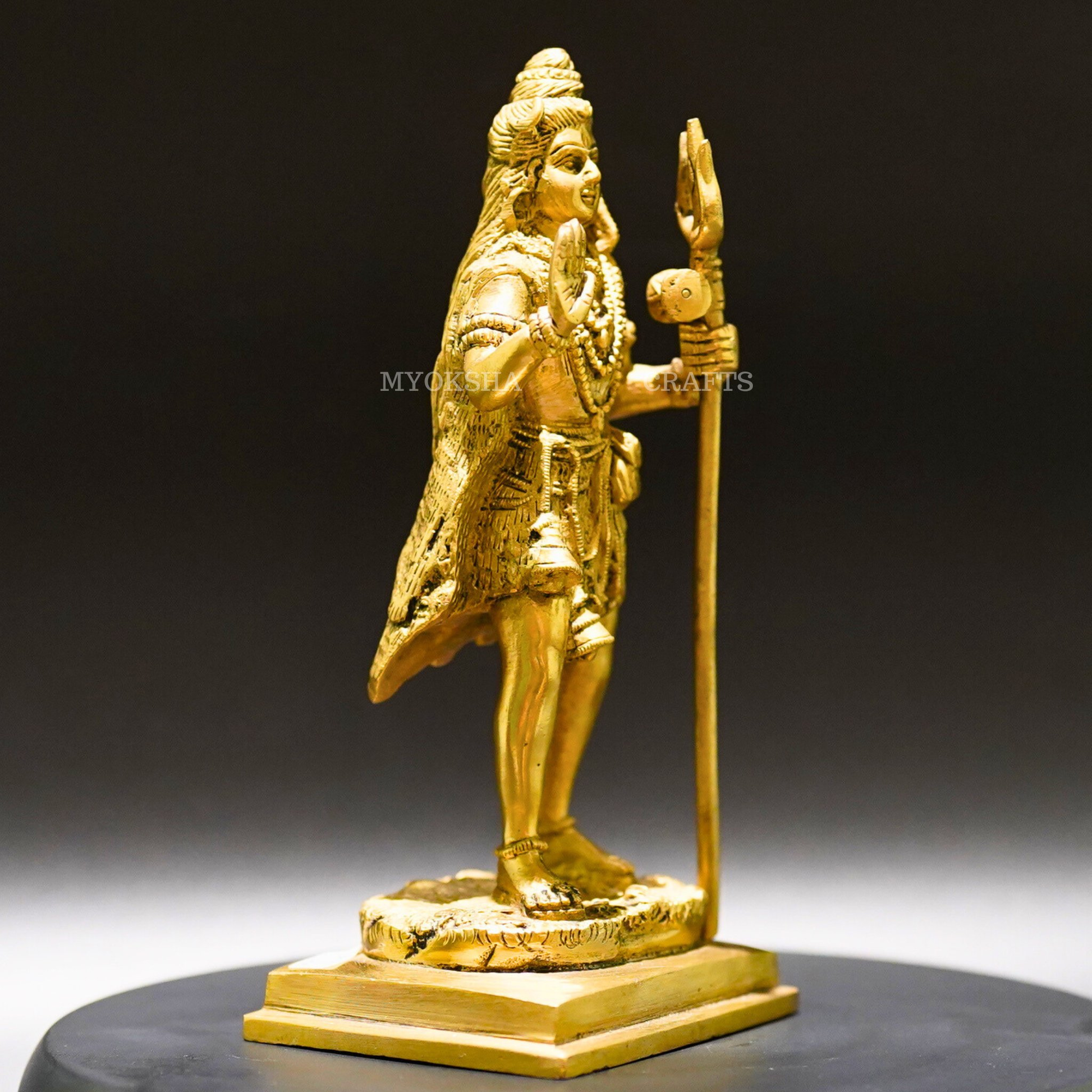 Brass Standing Shiva Idol - Divine Presence of Transformation and Bliss - 2