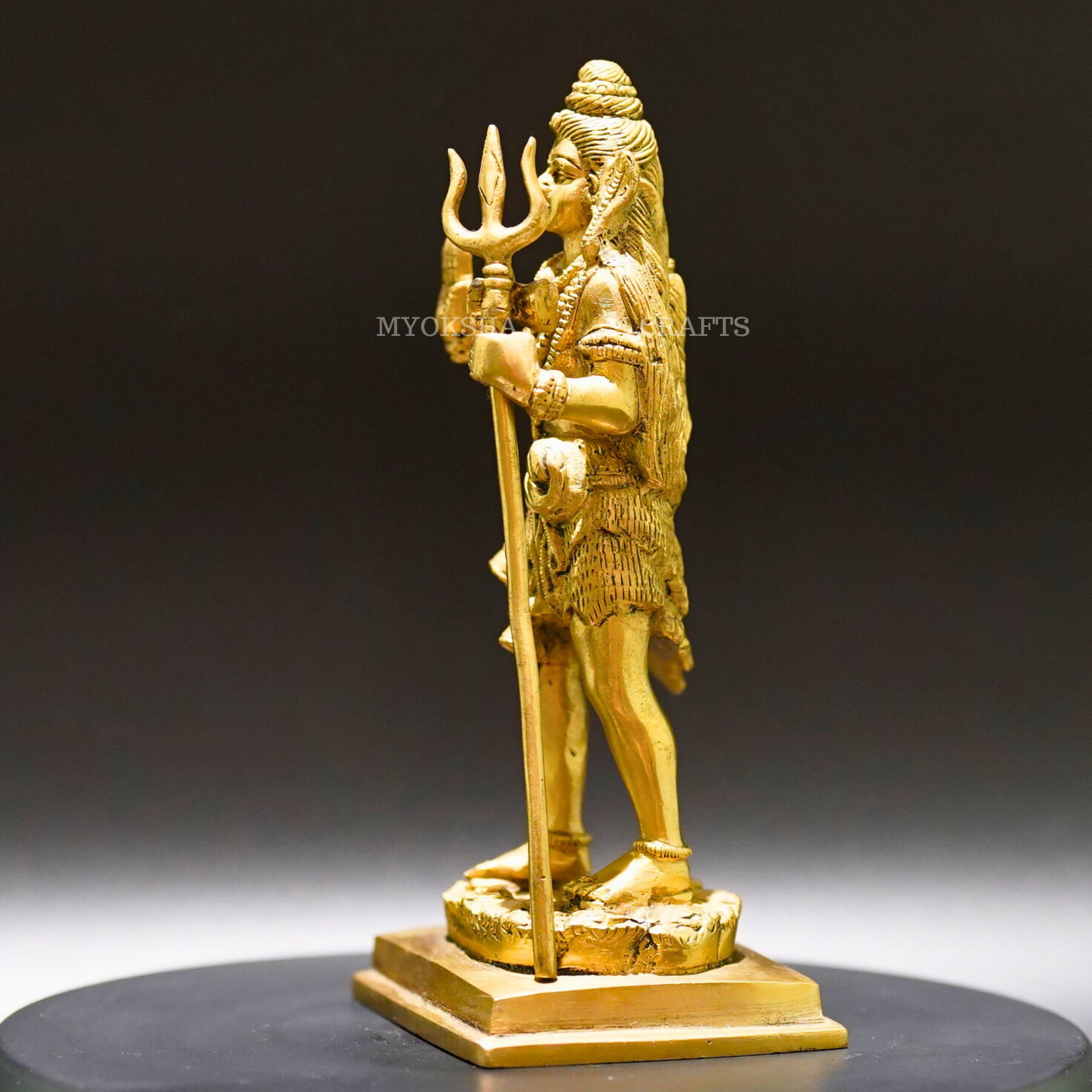 Brass Standing Shiva Idol - Divine Presence of Transformation and Bliss - 4