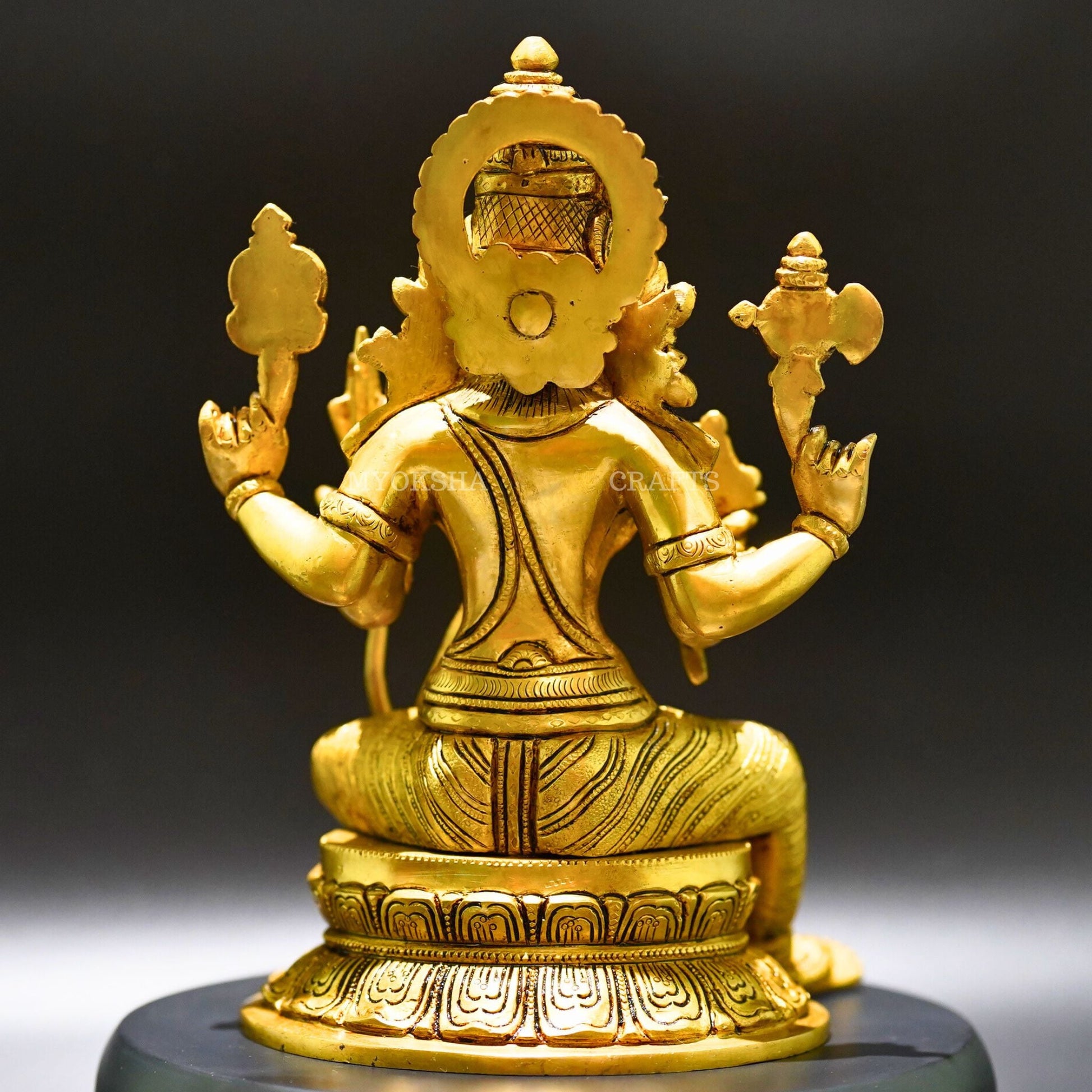 Brass Raja Rajeshwari Idol - Divine Empress of Cosmic Power and Grace - 3