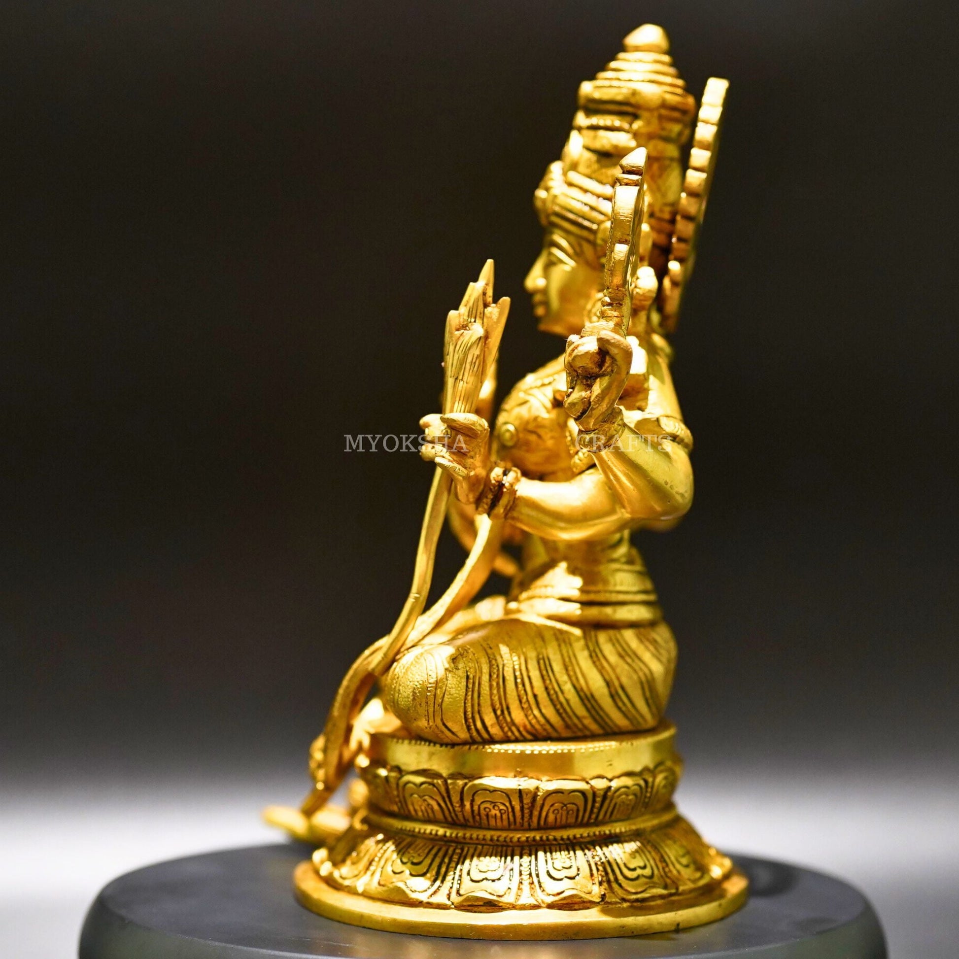 Brass Raja Rajeshwari Idol - Divine Empress of Cosmic Power and Grace - 4