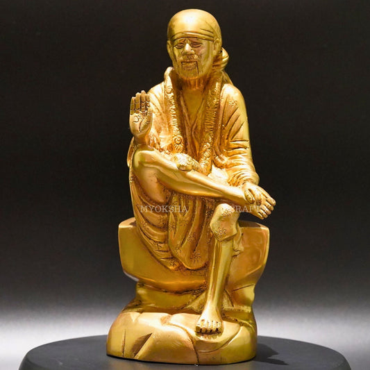 Brass Sai Baba Idol - Divine Presence of Love and Compassion - 1