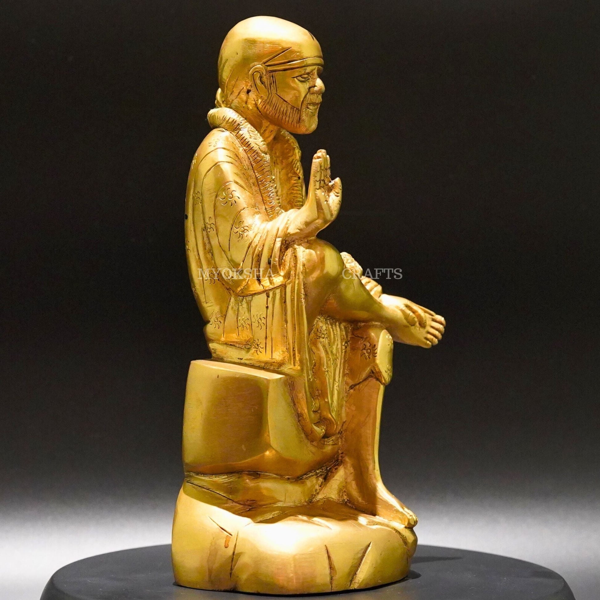 Brass Sai Baba Idol - Divine Presence of Love and Compassion - 2